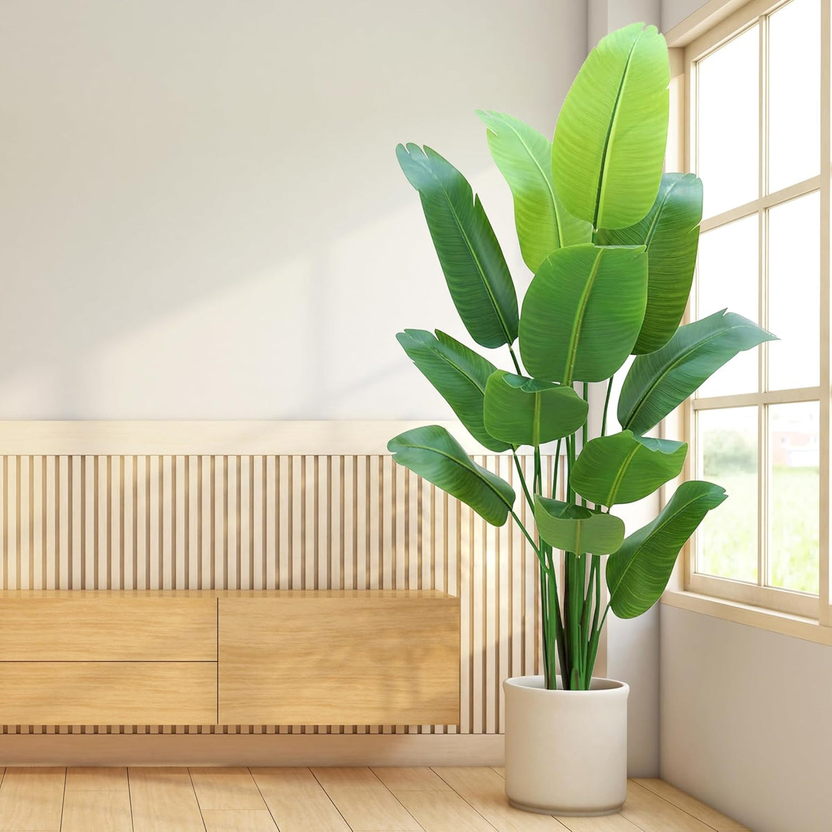 Bird of Paradise Plant Artificial 6ft,Faux Plants Indoor Tall with 12 Trunks ...