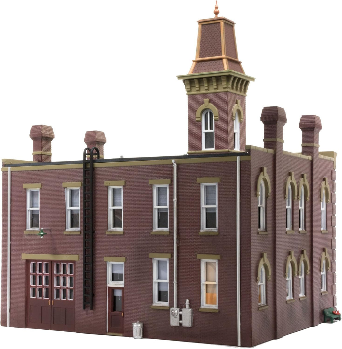 built-n-ready 2-story firehouse building ho woodland scenics, main product view