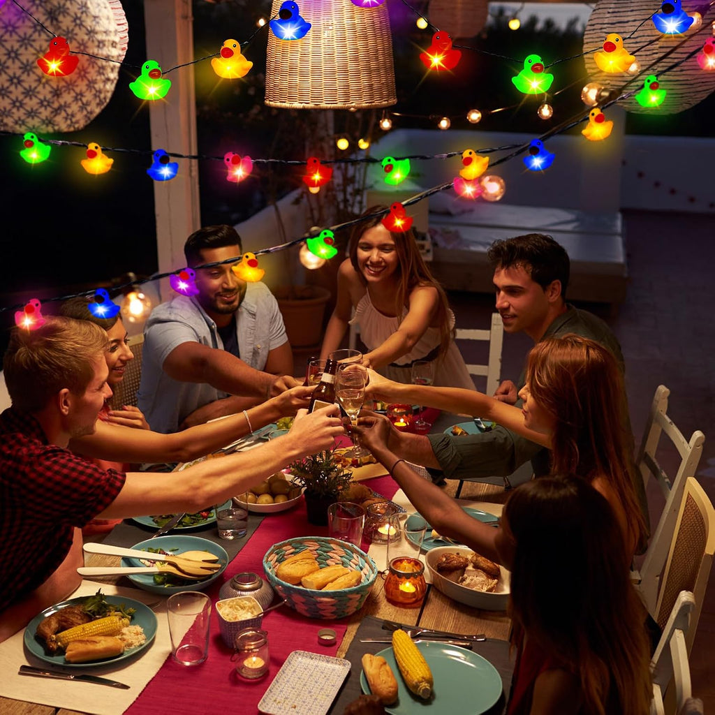 Deekin 1 Pcs Rubber Duck String Lights (20 LED Each) Battery Operated String Lights Decorative for Car Wall Window Yard Garden Birthday Baby Shower Party Decor