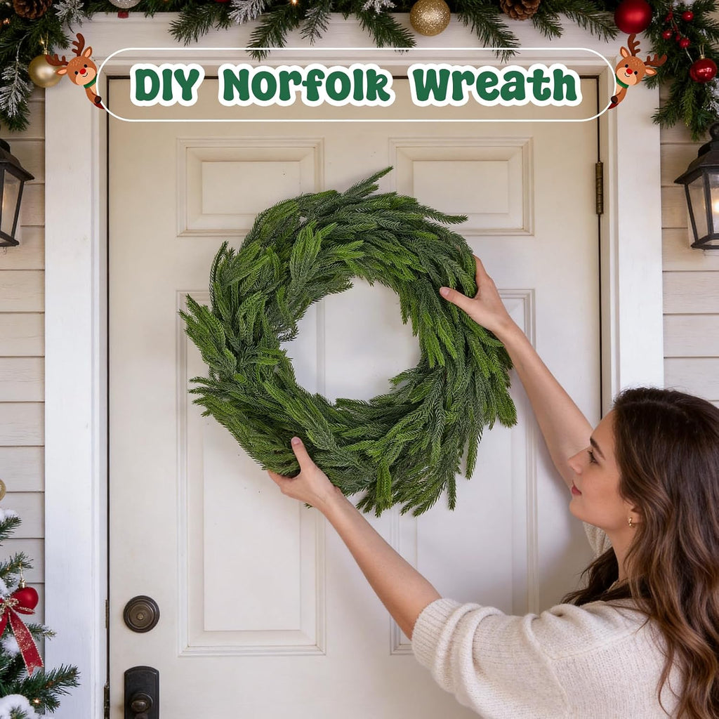 9 ft christmas norfolk pine garlands for mantel on a desk or shelf
