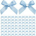 100PCS Mini Blue Bows Decoration, Tiny Satin Ribbon Ornaments for DIY, Crafts, Favors, Fit for Party, Birthday, Baby Shower, Christmas, Wedding, Boy's Party, Easter