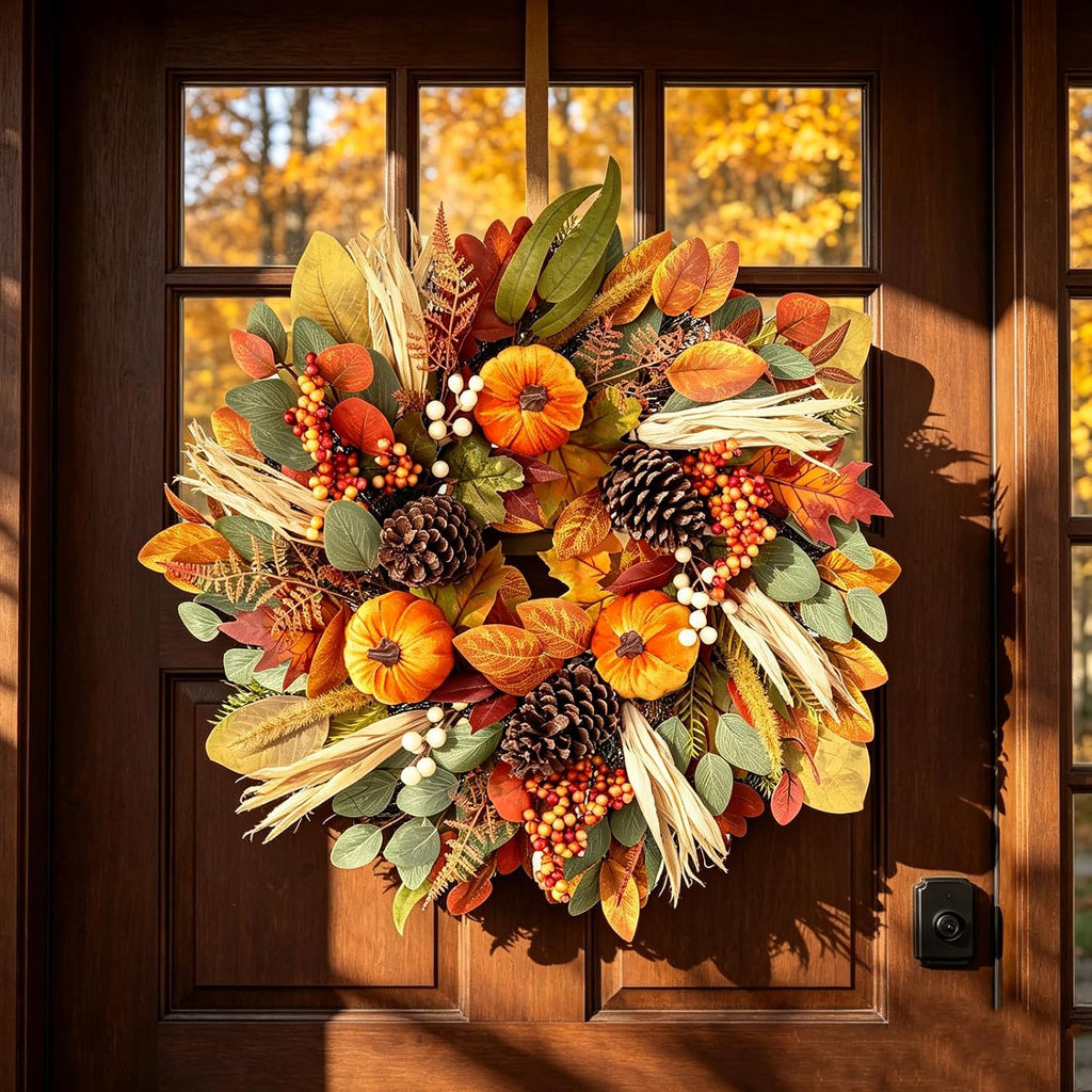 26 inch fall wreaths for front door, autumn, main product view