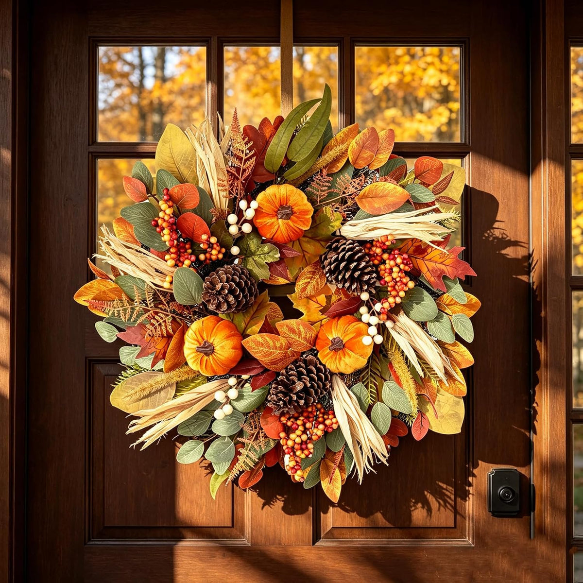 26 inch fall wreaths for front door, autumn, main product view
