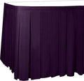 Ultimate Textile Pleat Polyester Fabric Table Skirt - Machine Washable Flame Resistant with Clips for Events, Weddings & Trade Shows, Cut & Sewn in Paterson, NJ - Aubergine, 7' Box Pleat