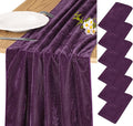 Velvet Table Runner 20 x 120 Inches 10ft Luxurious Thick Soft Velvet Christmas Thanksgiving Wedding Reception Table Runner for Party Reception Decorations(Purple, 6 Pack)