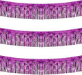 Thick 10 Feet by 15 Inch Purple Foil Fringe Garland - Pack of 3 | Shiny Metallic Tinsel Banner for Parade Floats, Bridal Shower, Wedding, Birthday, Christmas | Wall Hanging Drapes (3)