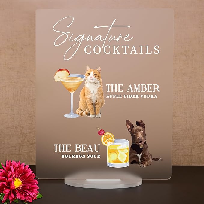 Pet Signature Drink Wedding Signs