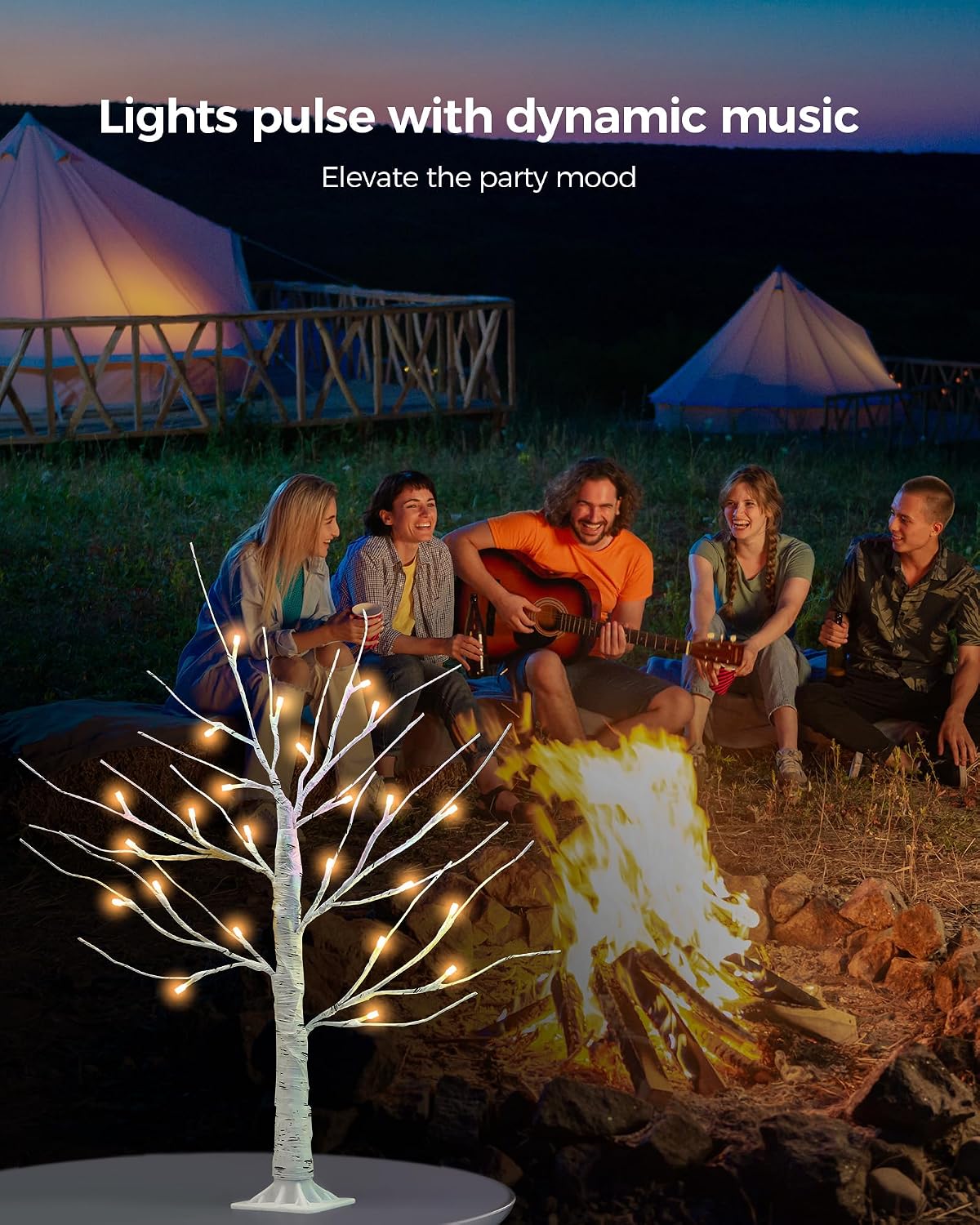 ariceleo 2ft lighted birch tree with rgb led, package contents