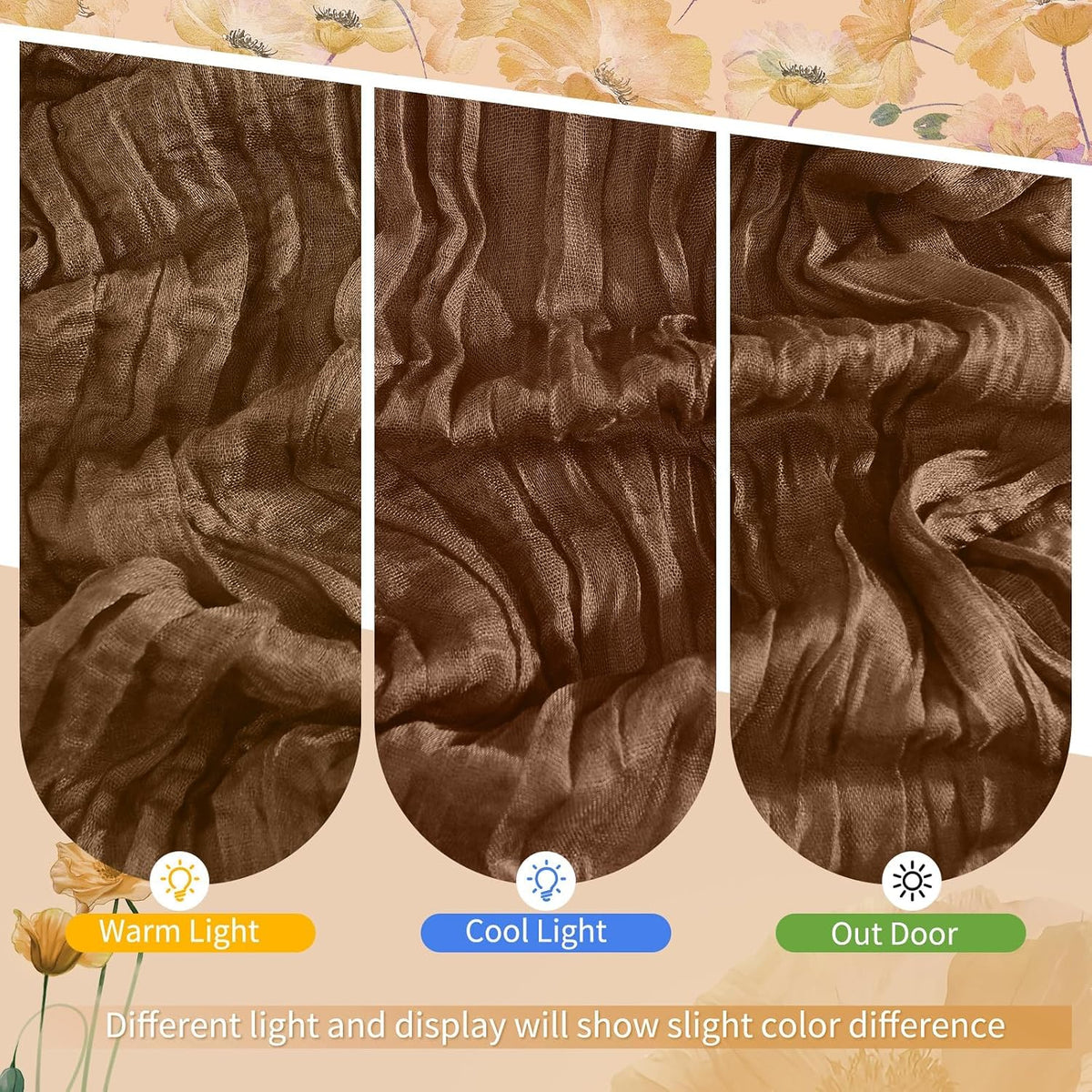 24 Pack Brown Cheesecloth Table Runner 17x108 Inches Boho Home Decor