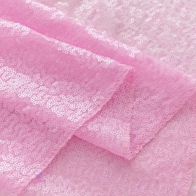 Sugargirl Matte Pink Sequin Backdrop Curtain 2 Panels 2FTx8FT Glitter Pink Background Drapes Sparkle Photography Backdrop for Party Wedding Birthday Wall Decoration