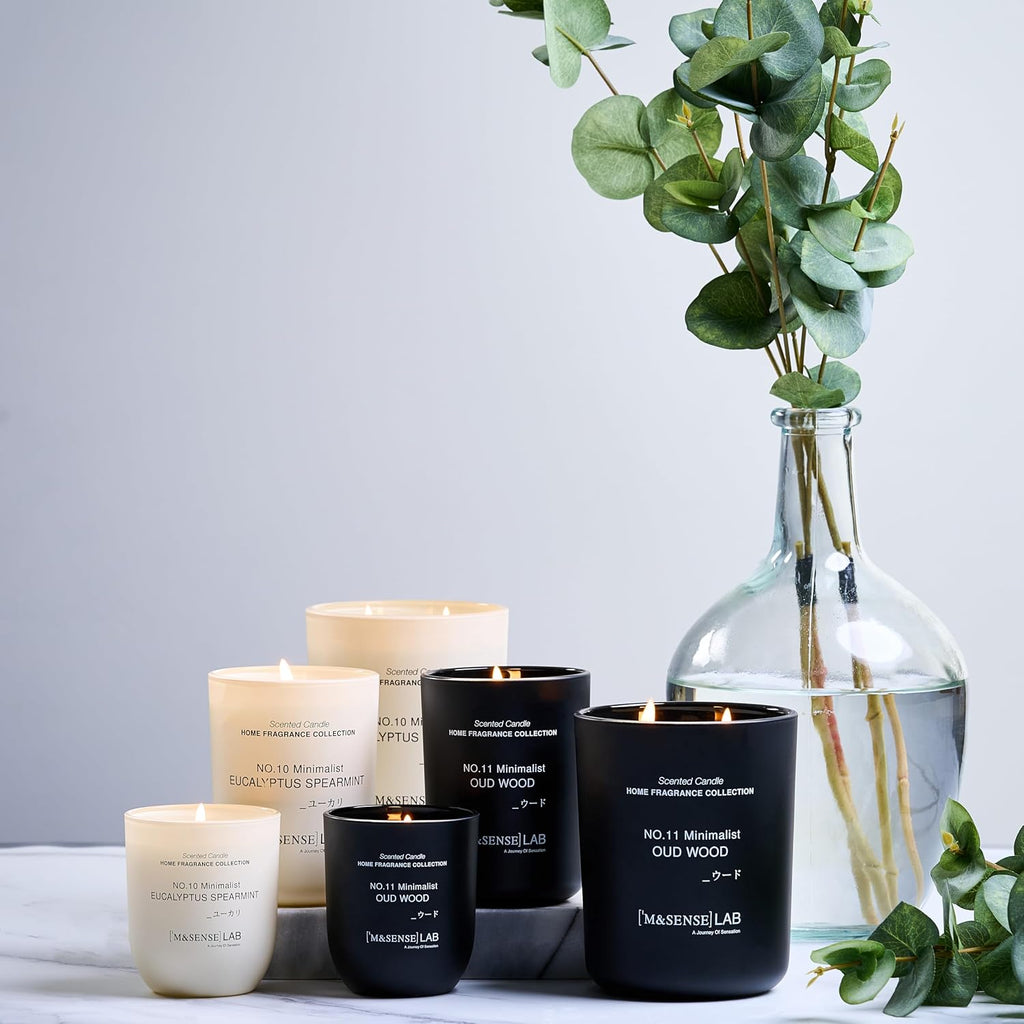 M&SENSE Natural Soy Candle| Vanilla Sandalwood | 5.3 oz | Mini Scented Candles for Relaxation,Meditation, Home Décor | for Bedroom, Office, Party Small