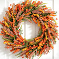 26 inch fall orange forsythia flowers wreath for, main product view