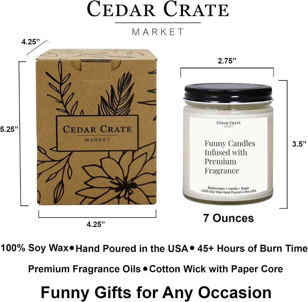 CEDAR CRATE MARKET - Gifts for Dog Lovers | Dad Gifts | Pet Sitter Gift | Funny Candle for Men Women | Sorry The Dog Farted Candle | Orange Patchouli Scented | Made in The USA