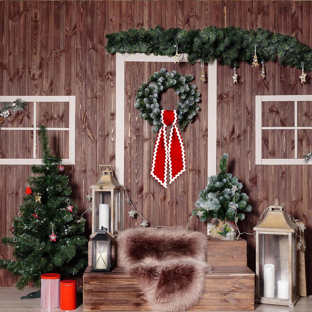 Wreath Sash for Front Door Red Cotton Wreaths Satin Sash Burlap Garland Ribbon Accessories for Wreath Yard Doorway Indoor Outdoor Bow Bridal Shower Home Decor,5.11 x 55.1