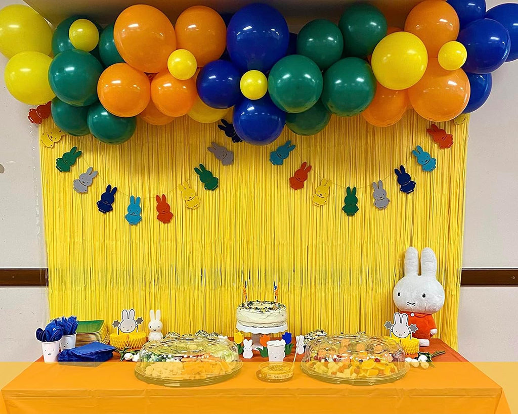 2PC Yellow Backdrop Curtain for Birthday Party Decorations, Yellow Streamers Fringe Backdrop Birthday Decorations, Foil Fringe Curtains Party Decorations