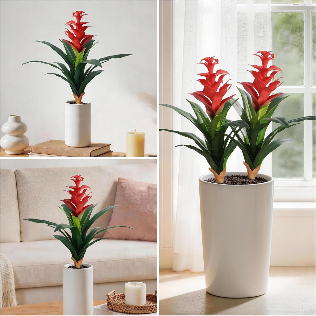 ivydale fake flowers plants for outdoors, 2 pcs on a desk or shelf