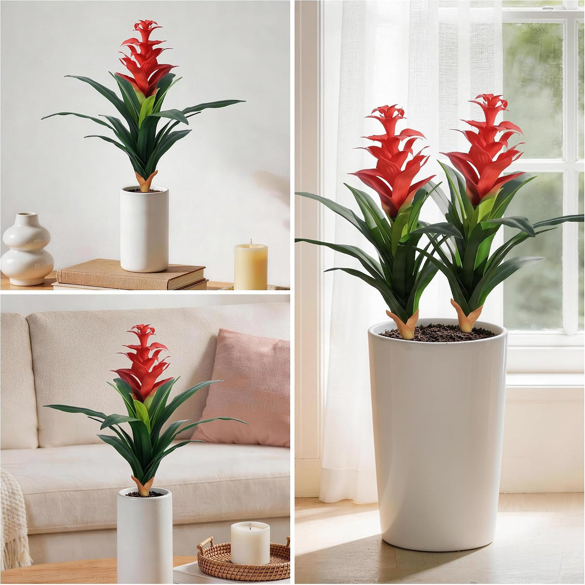ivydale fake flowers plants for outdoors, 2 pcs on a desk or shelf