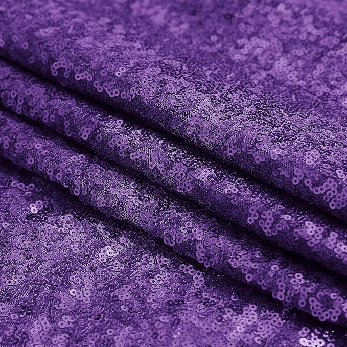 Sugargirl Purple Sequin Backdrop Curtain 4 Panels 2FTx8FT Glitter Purple Background Drapes Sparkle Photography Backdrop for Party Wedding Birthday Wall Decoration
