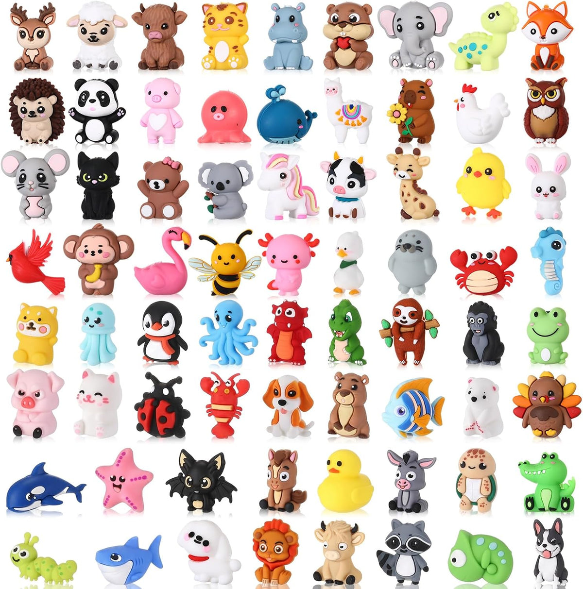 watersay 70 pcs animals 3d silicone focal beads, main product view