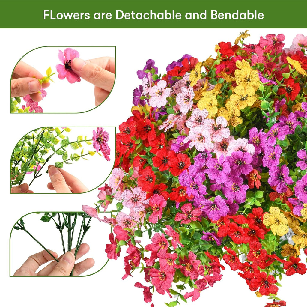 lylyfan 30 bundles 14'' artificial flowers for outdoor, close-up detail