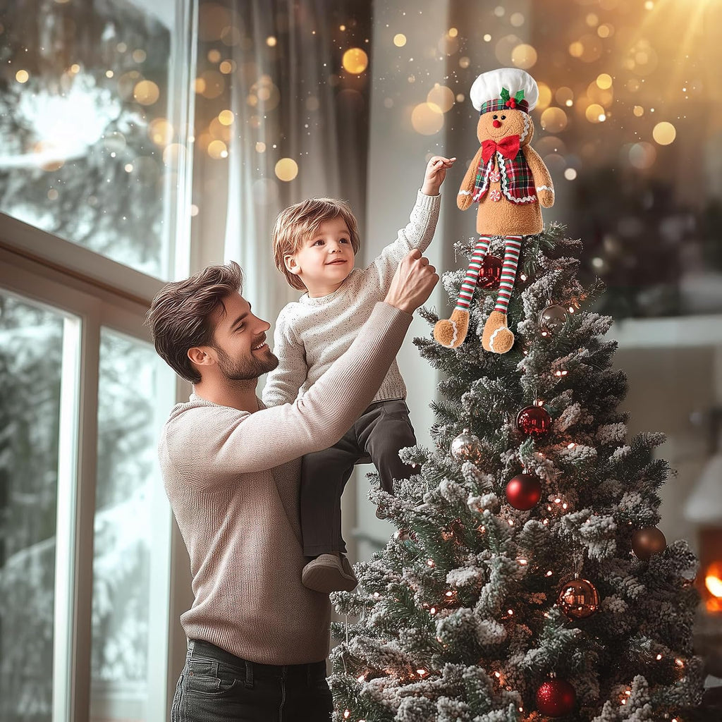 Gingerbread man Christmas Decorations, Christmas Tree Topper Gingerbread man, Funny and Unique Christmas Tree Decorations