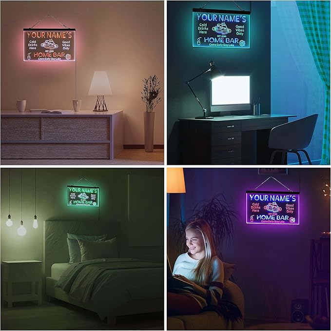 ADVPRO Personalized Your Name Custom Home Bar Beer Established Year Dual Color LED Neon Sign White & Orange 12 x 8.5 Inches st6s32-p1-tm-wo
