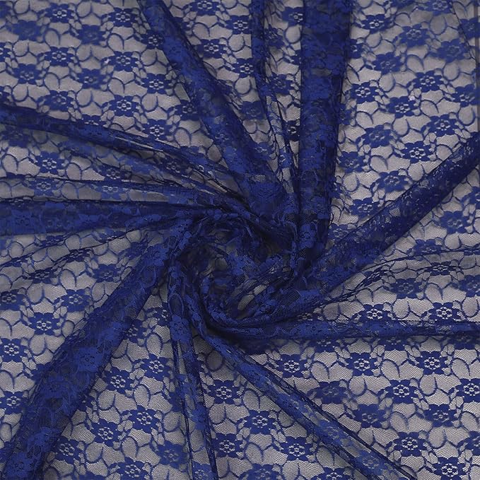 MDS Pack of 25 Wedding 12 x 108 inches Lace Table Runner for Wedding, Decorations for Birthday Parties, Banquets, Graduations, Engagements, and Runners fit Rectangle, Round Table- Navy Blue