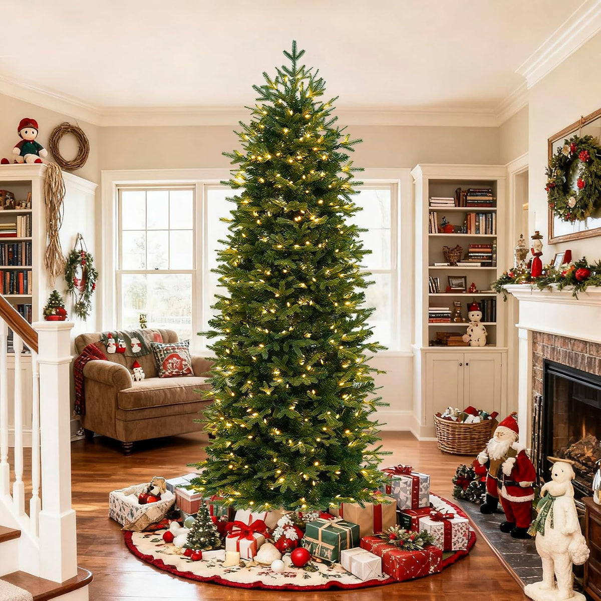 hykolity 7.5 ft prelit pencil christmas tree with, main product view