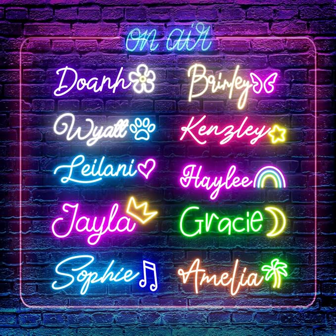 Custom Neon Signs, Large Custom Led Neon Name Sign for Room Decor, Personalized Large Led Name Light Sign - Neon Sign Customizable for Wedding Birthday Party Bar Shop, Custom Logo Neon Sign