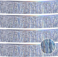 Laser Silver Birthday Decorations Tinsel Garland Parade Float Decorations for Trailer 4Pack 12FT Christmas Party Decor Ceiling Fringe Banner Silver Backdrop for Streamers Party Decorations