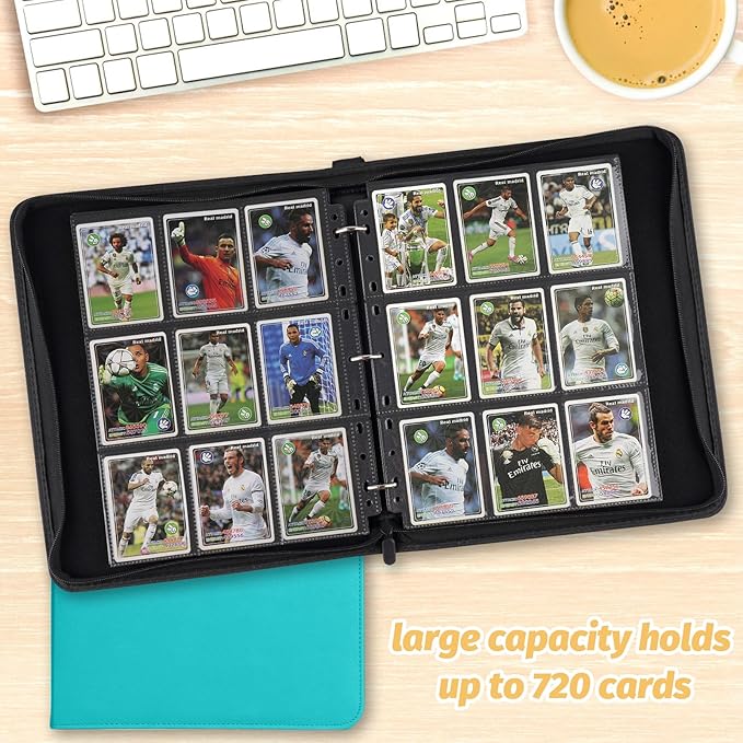 Trading Card Binder, Card Collection Binder Album Folder with 720 Side Loading Pockets, 9 Pocket Trading Card Album Folder for TGC,MTG, Baseball Cards, Yugioh