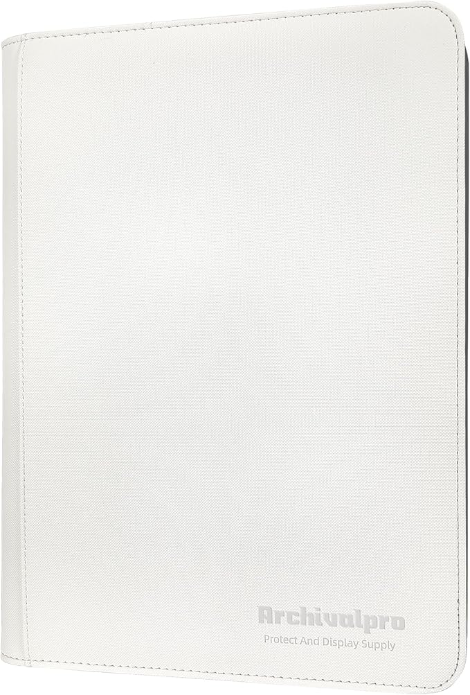 9 Pockets Premium Card Binder 360 Cards Trading Card Binders Zip Card Storage Display Album(9 Pocket 360 Card Slot,White)