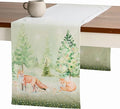 Maison d' Hermine Table Runner 100% Cotton Double Layer Table Runners 72 inches Long for Thanksgiving Christmas Decorations Home Kitchen Dining Party Wedding (Winter Mornings, 14.5" x 72")