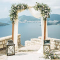 Wedding Arch Draping Fabric 3 Panels 30" x 32 ft White Wedding Arch Drapes for Ceremony Chiffon Fabric Drapes Arbor Drapery Decorations for Reception Sheer Backdrop Curtains for Party Ceremony