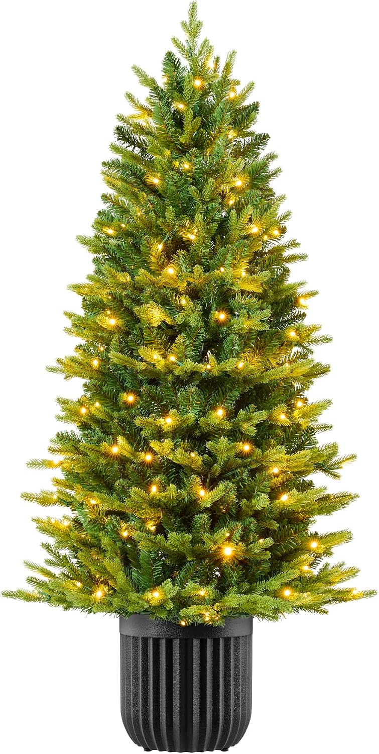 best choice products prelit potted pencil christmas tree, main product view