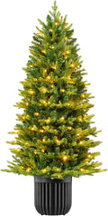 best choice products prelit potted pencil christmas tree, main product view