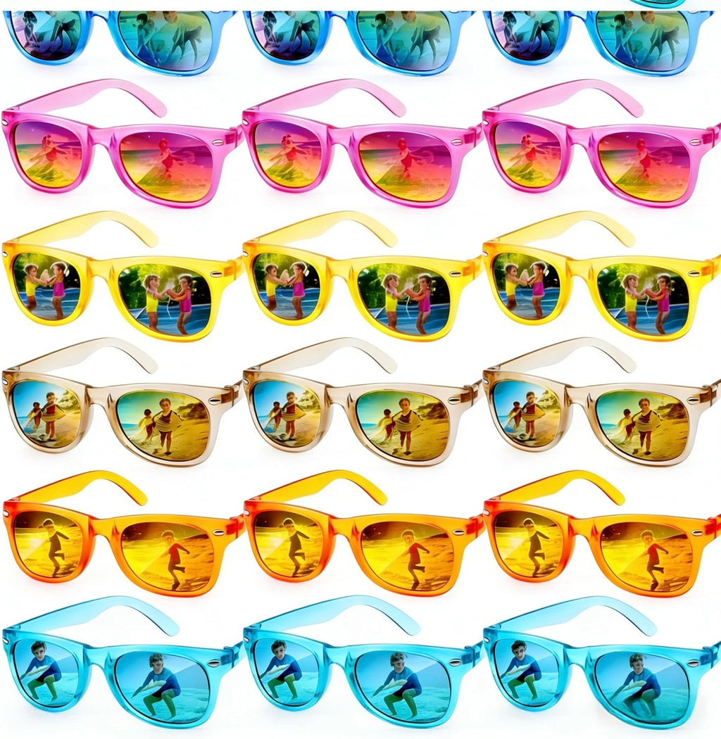 18 Pack Kids Sunglasses Bulk Party Favors, Neon Sunglasses with UV400 Protection for Kids Age 3-8,Great Gift for Birthday ，Graduation Party Supplies Party, Beach, Pool，Boys Girls Goody Bag Stuffers