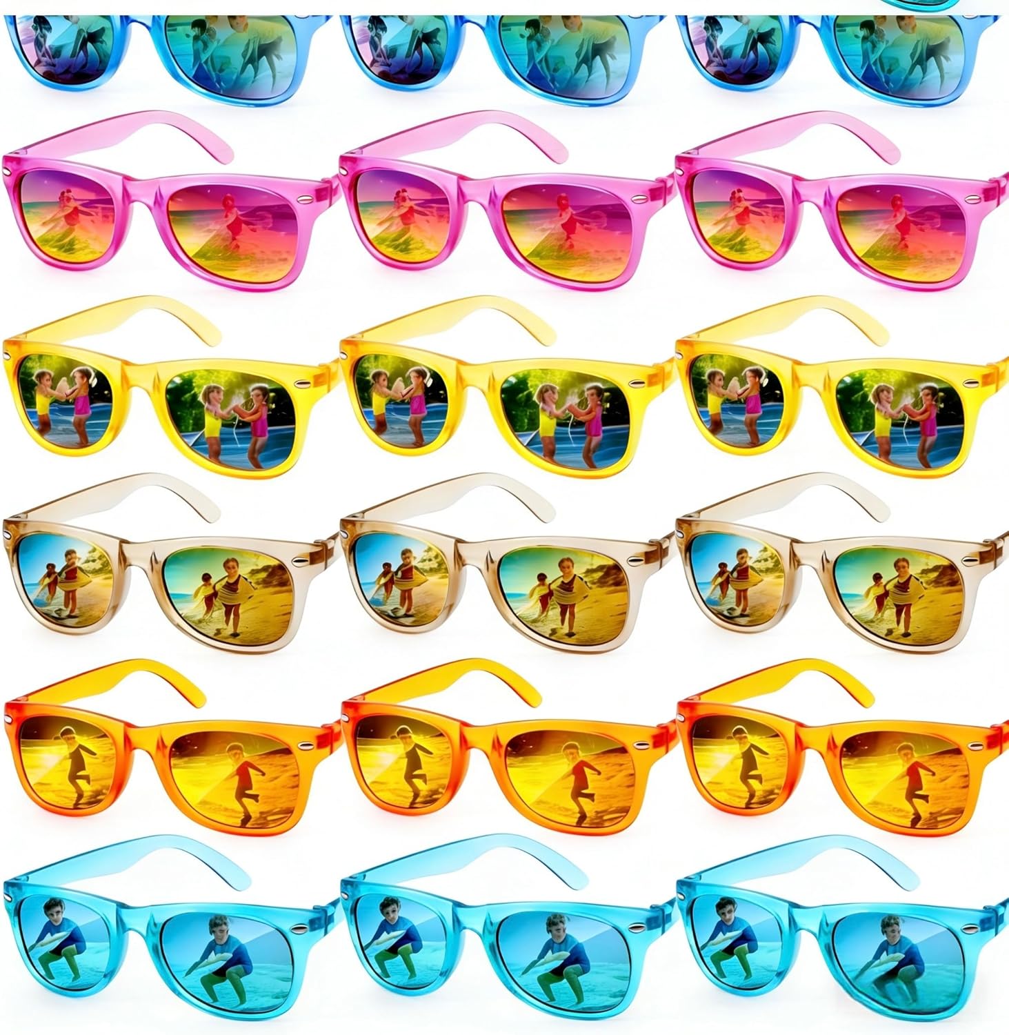 18 Pack Kids Sunglasses Bulk Party Favors, Neon Sunglasses with UV400 Protection for Kids Age 3-8,Great Gift for Birthday ，Graduation Party Supplies Party, Beach, Pool，Boys Girls Goody Bag Stuffers