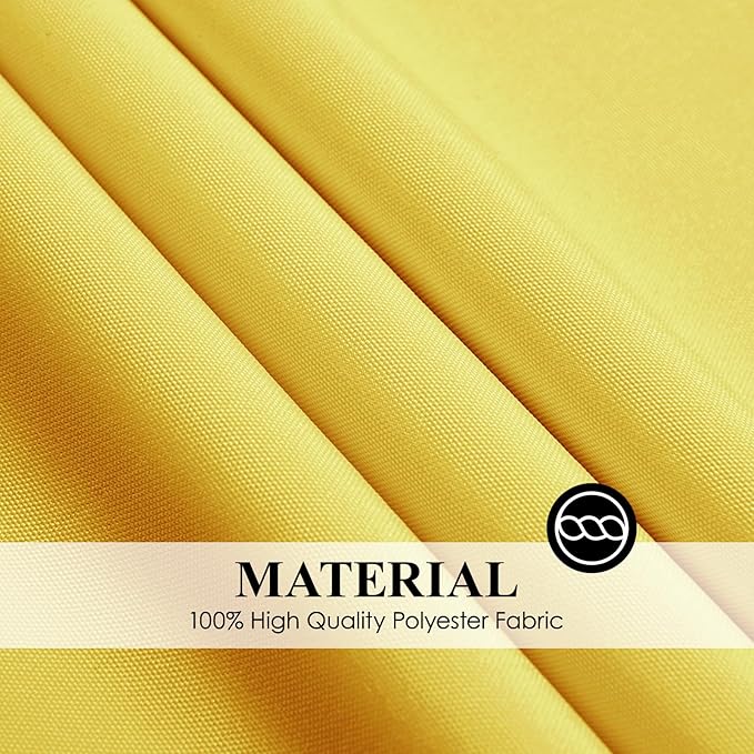 Round Tablecloth 132 Inch 6 Pack Yellow Tablecloths Washable Decorative Linen Polyester Table Clothes Cover for Dining Table Banquets Buffet Parties and Wedding