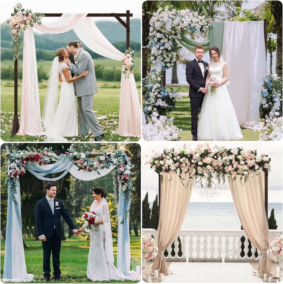 Fomcet Wooden Wedding Arch Frame Square Wood Arch Backdrop Stand 7.2ft