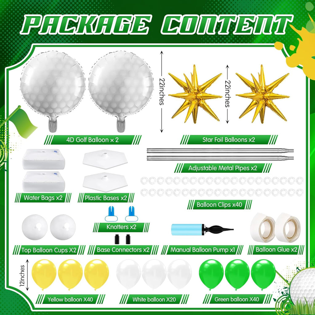 kasyat 2 sets golf balloon column stand kit shown in use