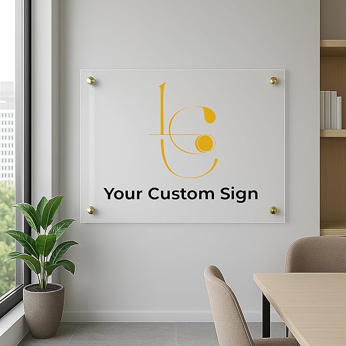 Large Custom Business Logo Sign, Personalized Acrylic Store Front Sign For Office, Wall Hanging, Gift For Business, Company Logo Display, Custom Office Plaque