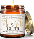 Wedding Gifts for Couples 2026, Bridal Shower Gifts from Bride - 'Mr and Mrs Est. 2026 Candle, w/Champagne on Ice I Wedding Shower for Newlyweds I 50Hr Burn, USA Made