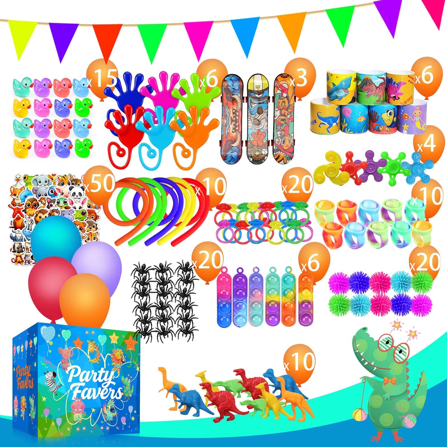 Party Favors for Kids 8-12 4-8, 240 Pack Fidget Toys for Adults, Christmas Stocking Stuffers Goodie Bags School Classroom Prizes, Birthday Gifts for Teen Boys Girls, Stress Relief Sensory Toy Bulk