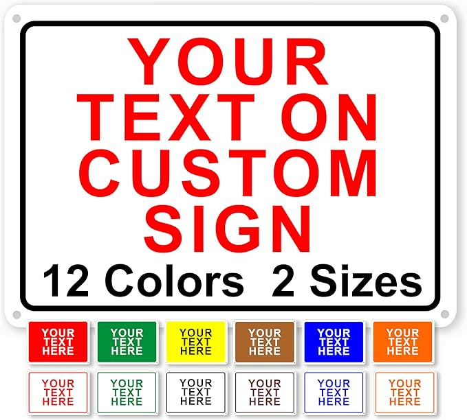 Custom Signs Outdoor Metal for Home Office Business, Personalized, Door, Delivery, Man Cave, Shop, Garage. For Outside or Inside Use. avgrafx Metal Signs Are UV Printed Solid Aluminum Border, 14x10 in