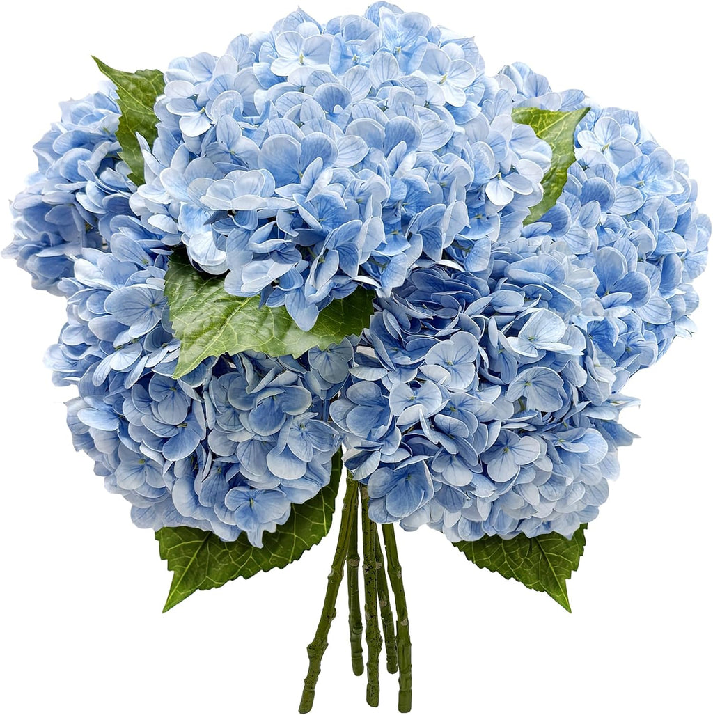 yatim 21in blue artificial hydrangea flowers with stems, main product view