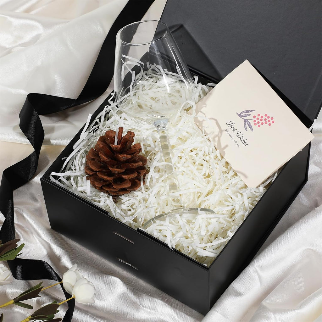 OEMVALATY Black Gift Box,6x6x3 Inches Gift Boxes with Lids for Presents with Magnetic Closure and Ribbon for Wedding,Storage,Birthday