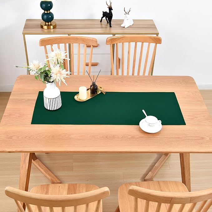 Farmhouse Green Table Runner Small Short Table Runners 36 Inches Coffee Table Runner for Dresser Living Room Bedroom Holiday Party Banquet 12X36 Inch