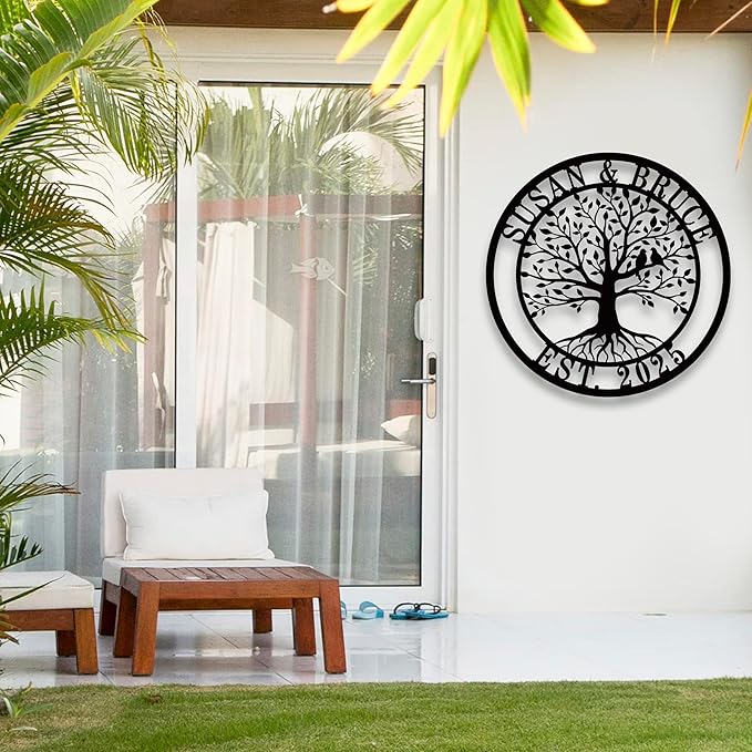 Personalized Tree of Life Metal Sign,Custom Metal Signs,Tree of Life Personalized Wall decoration,Wedding Gifts,Give to Parents and Friends,Housewarming Gifts
