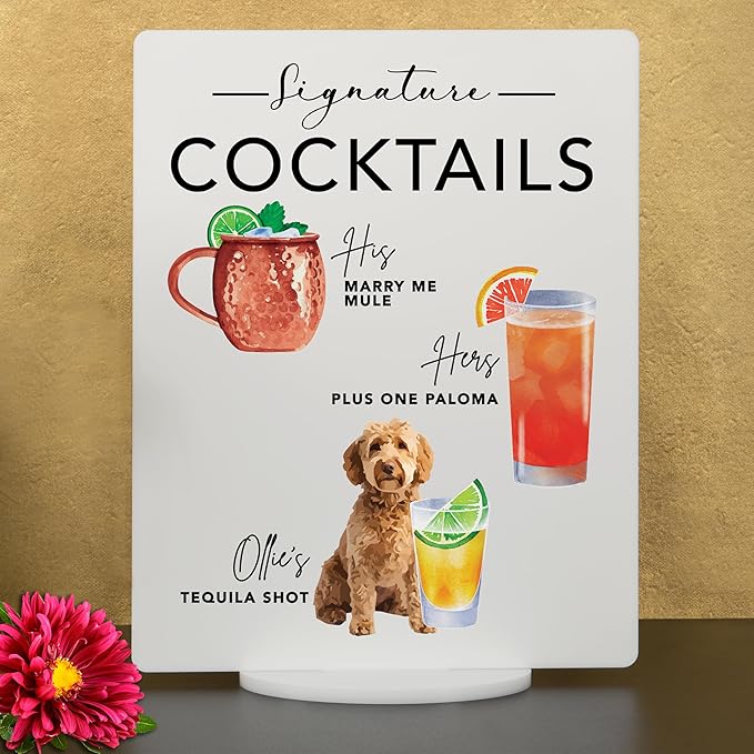 Pet Signature Drink Wedding Signs